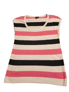 Talbots Pink, Blue & White Striped Sleeveless Knit Tank